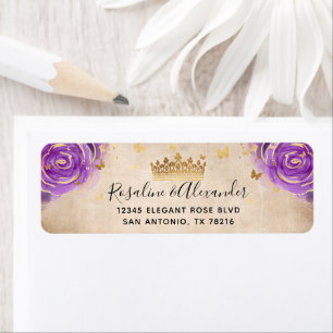 Purple Lavender Rose Gold Crown Adresse de retour