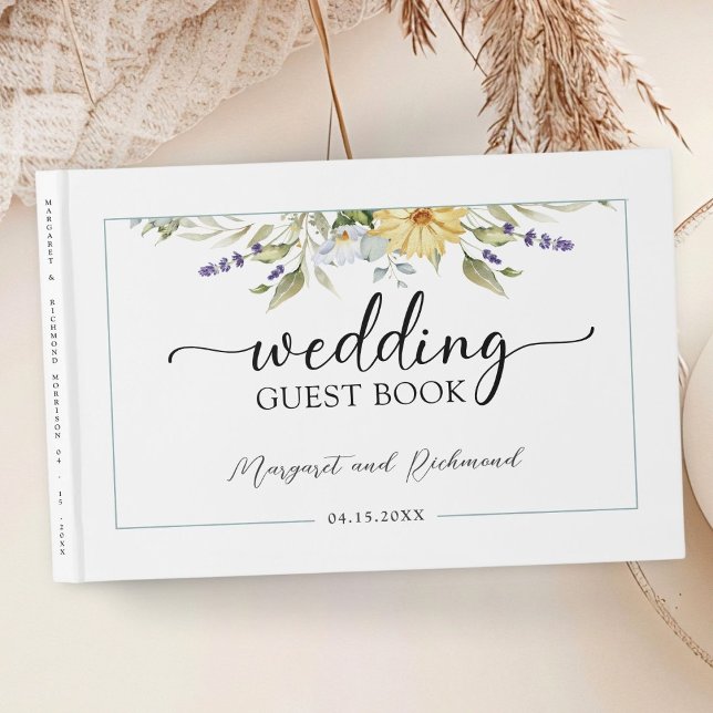 Purple Lavender Rustic Floral Mariage Livre d'invi (Créateur téléchargé)