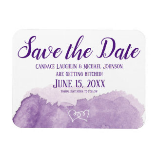 Purple Lavender Save the Date Wedding Magnet
