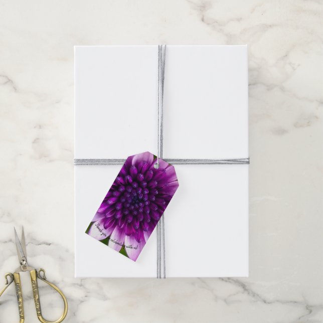 Purple lavender shade flowers  gift tags (With Twine)
