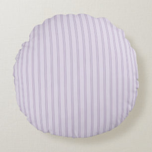 Purple Lavender Stripes Round Pillow