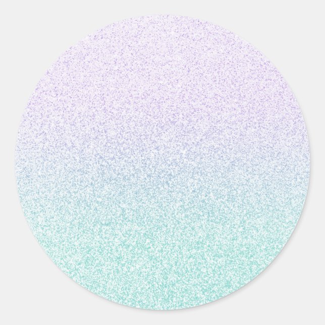 Purple lavender teal b faux glitter blank template classic round sticker (Front)
