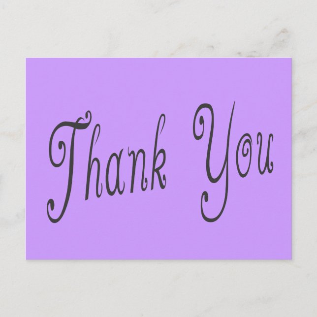 Purple Lavender Thank You Greeting Postcard (Front)