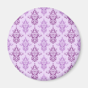 Purple Lavender Two Toned Damask Magnet