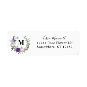 Purple Lavender & Violet Floral 2 Adresse de retou