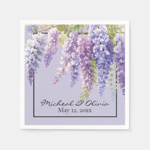 Purple lavender watercolor floral wisteria lilac  napkin