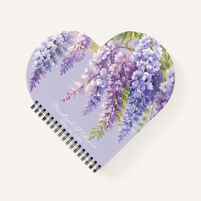 Purple lavender watercolor floral wisteria lilac  notebook (Front)