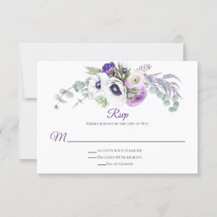 Purple Lavender White RSVP