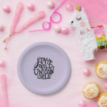 Purple Lavender Wild Unicorn Birthday Paper Plate<br><div class="desc">Purple Lavender Wild Unicorn Birthday</div>
