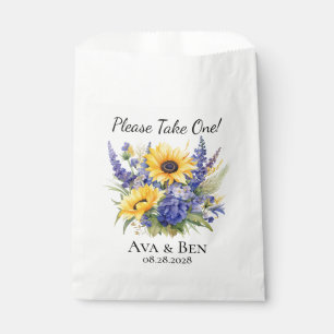 Purple Lavender with Sunflowers Wedding Favour Bag