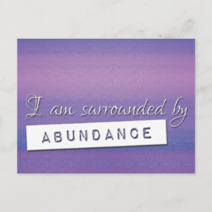 Purple Law of Attraction Abundance Affirmation Postcard