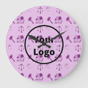 Purple lawyer business pattern large clock