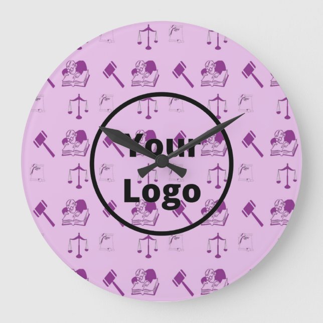 Purple lawyer business pattern large clock (Front)