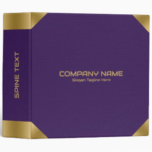  Purple leather image print with gold accents Binder