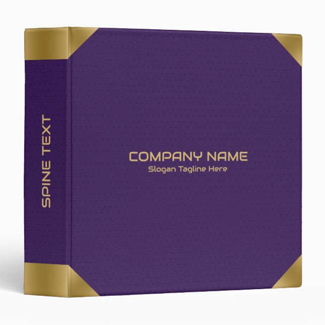Purple leather image print with gold accents binder (Front/Spine)