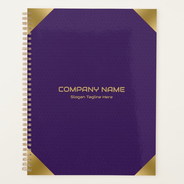 Purple leather image print with gold accents plann planner (Front)