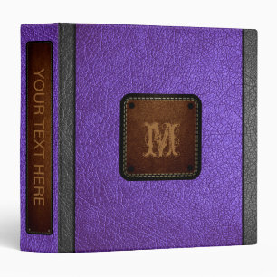 Purple Leather Look Brown Tag Binder