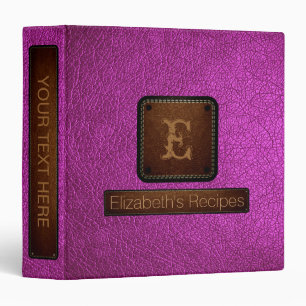 Purple Leather Look Brown Tag Binder