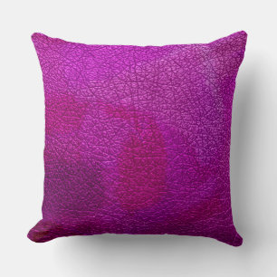 Purple Leather Look Throw Pillow