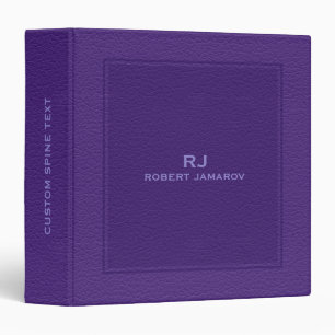 Purple Leather Texture Look 3 Ring Binder