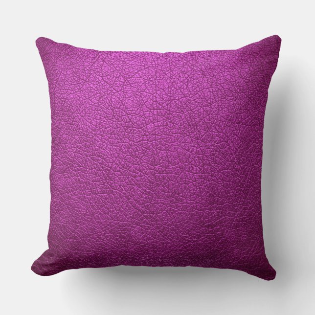 Purple Leather Throw Pillow (Front)