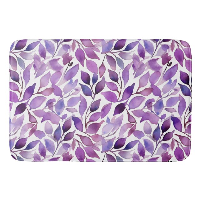 Purple Leaves Bath Mat (Front)