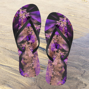 purple leaves flip flops