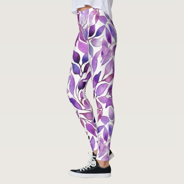 Purple Leaves Leggings (Left)