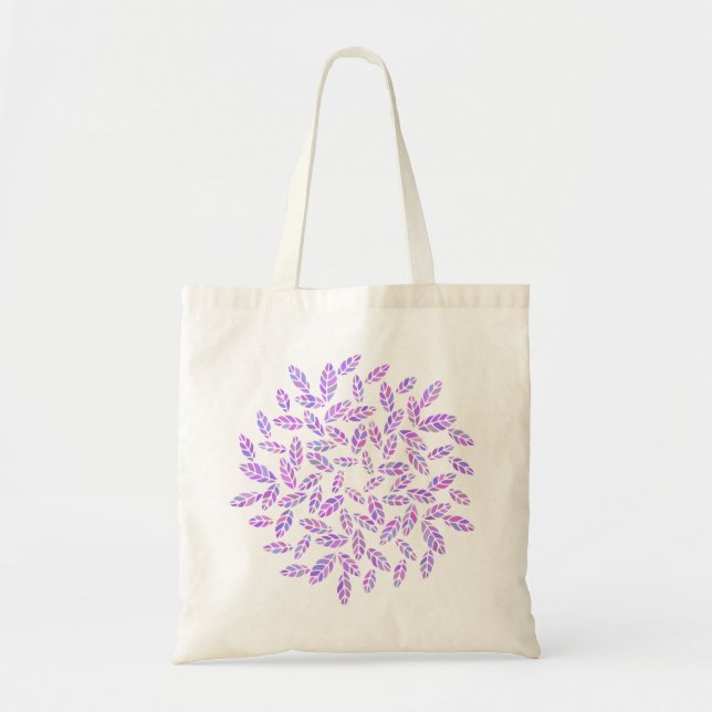 Purple Leaves Mandala Shopping / Tote Bag (Front)