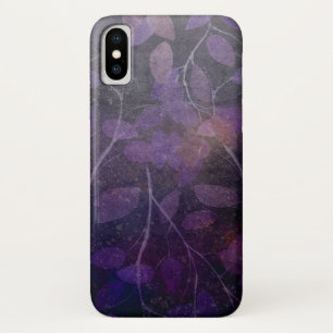 purple leaves on black Case-Mate iPhone case