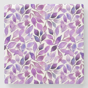Purple Leaves Stone Coaster