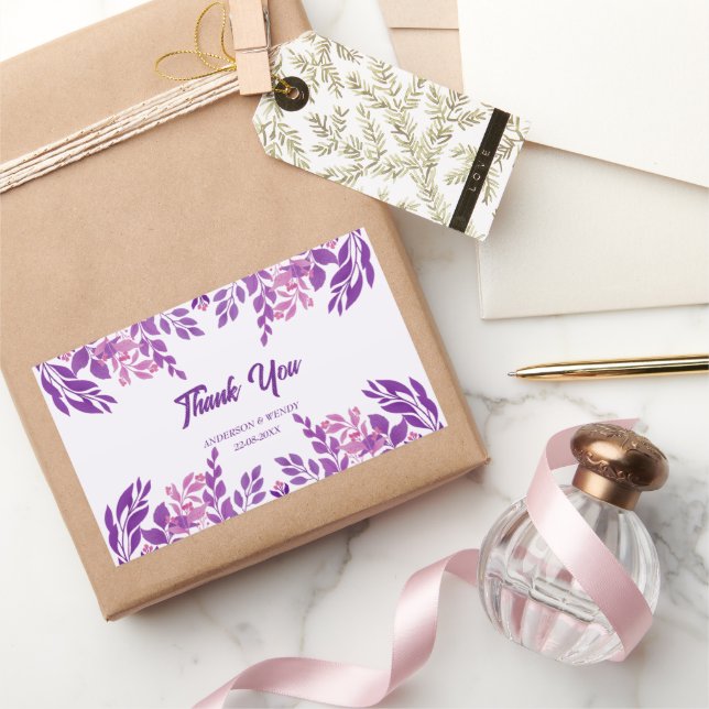 Purple Leaves Wedding Theme Sticker (Gifting)