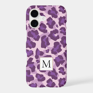 Purple leopard animal print and monogram
