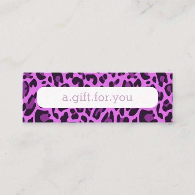 Purple Leopard Animal Print Pattern Discount Gift Mini Business Card (Front)