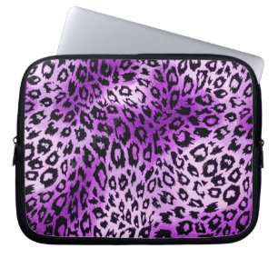 Purple Leopard Heart Animal Print Laptop Sleeve