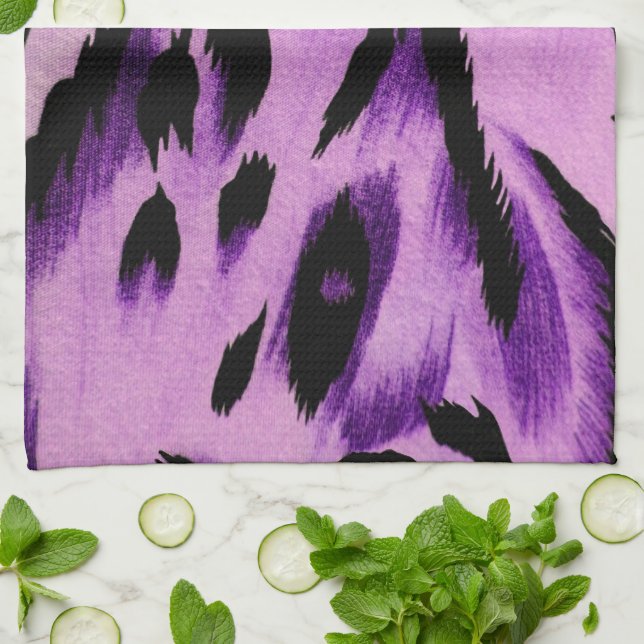 Purple Leopard Kitchen Towel (Folded)