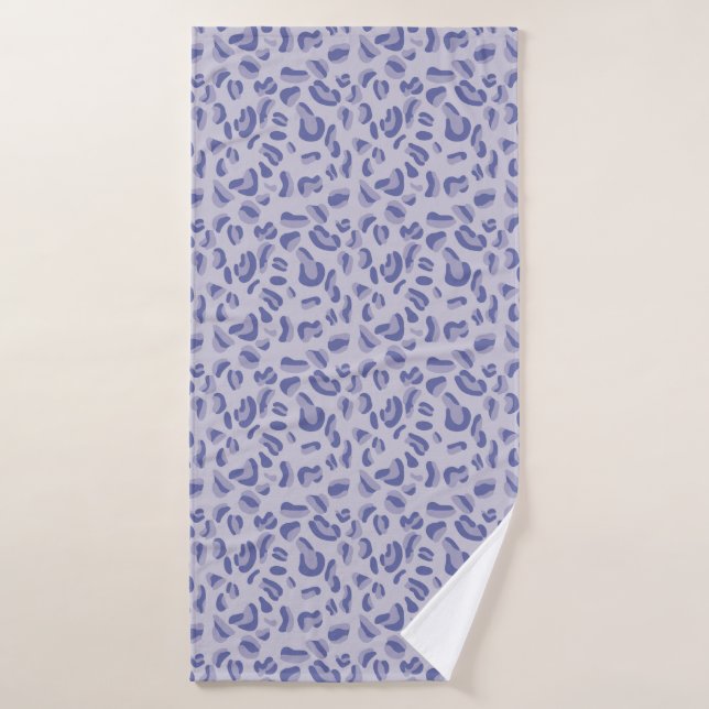 Purple Leopard Pattern Lavender Bath Towel (Bath Towel)