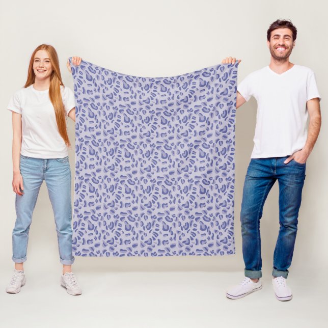 Purple Leopard Pattern Lavender Fleece Blanket (In Situ)