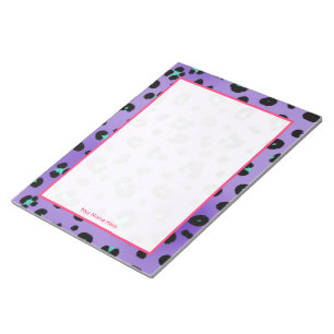 Purple Leopard Personalized Notepad