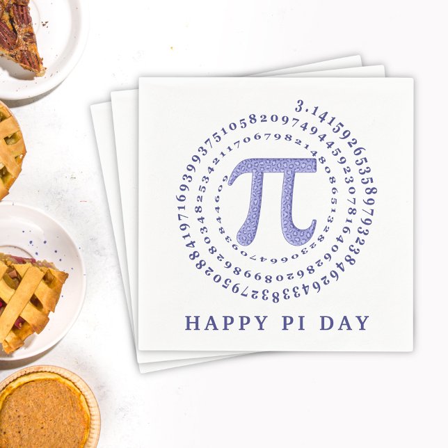Purple Leopard Pi 3.14 Spiral Number Happy Pi Day Napkin (Creator Uploaded)