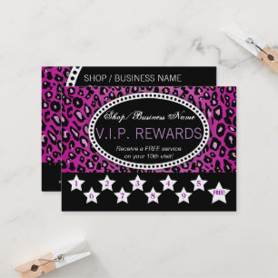Purple Leopard Print 10th Visit Loyalty Rewards