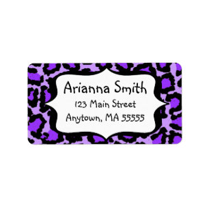 Purple Leopard Print Address Labels