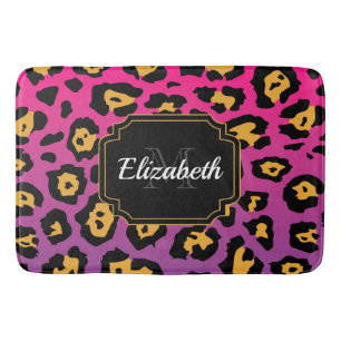 Purple Leopard Print Bath Mat