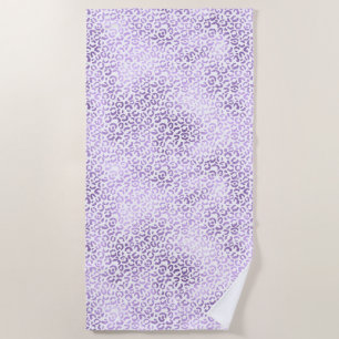 Purple Leopard Print Beach Towel