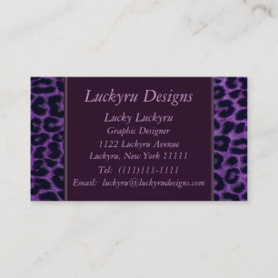Purple Leopard Print Business Card