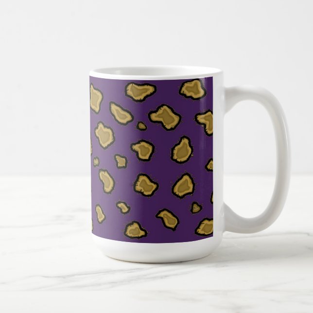 Purple Leopard Print Coffee Mug (Right)