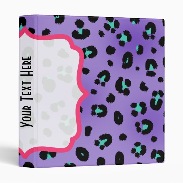 Purple Leopard Print Fancy Binder (Front/Spine)
