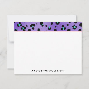 Purple Leopard Print Flat Notecards
