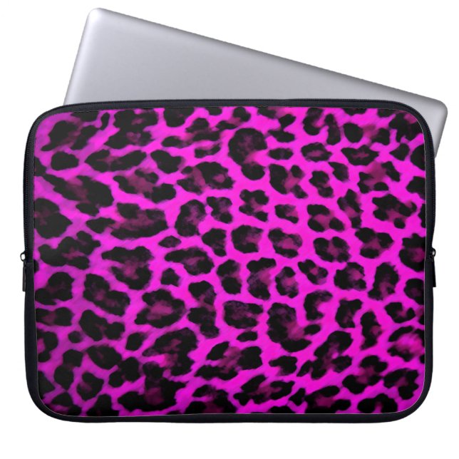 Purple Leopard Print Laptop Sleeve (Front)