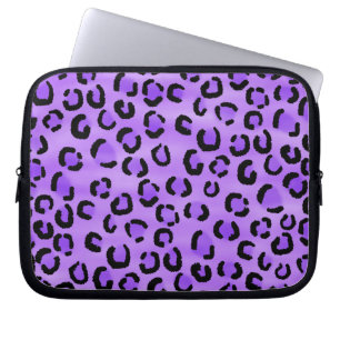 Purple Leopard Print Pattern. Laptop Sleeve